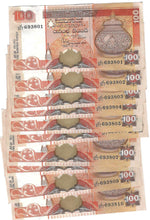 Load image into Gallery viewer, Sri Lanka 10x 100 Rupees 2001 aUNC/UNC
