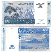 Load image into Gallery viewer, Madagascar 10x 100 Ariary (500 Francs) 2004 UNC
