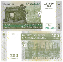 Load image into Gallery viewer, Madagascar 10x 200 Ariary (1000 Francs) 2004 (2014) UNC
