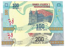 Load image into Gallery viewer, SET Madagascar 100 &amp; 200 Ariary 2017 (2022) UNC

