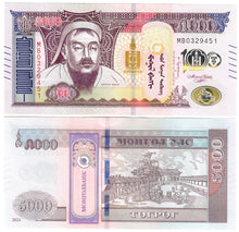 Load image into Gallery viewer, Mongolia 10x 5000 Tugrik 2024 UNC Commemorative
