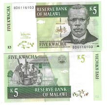 Load image into Gallery viewer, Malawi 5 Kwacha 2005 UNC
