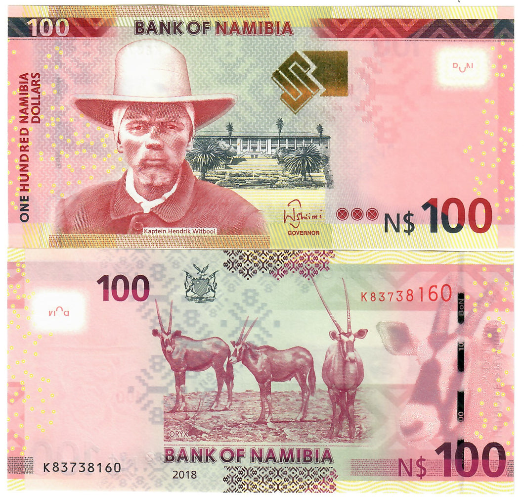 Namibia 100 Dollars 2018 UNC 