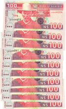 Load image into Gallery viewer, Namibia 10x 100 Dollars 2001 (2009) UNC &quot;Alweendo&quot;
