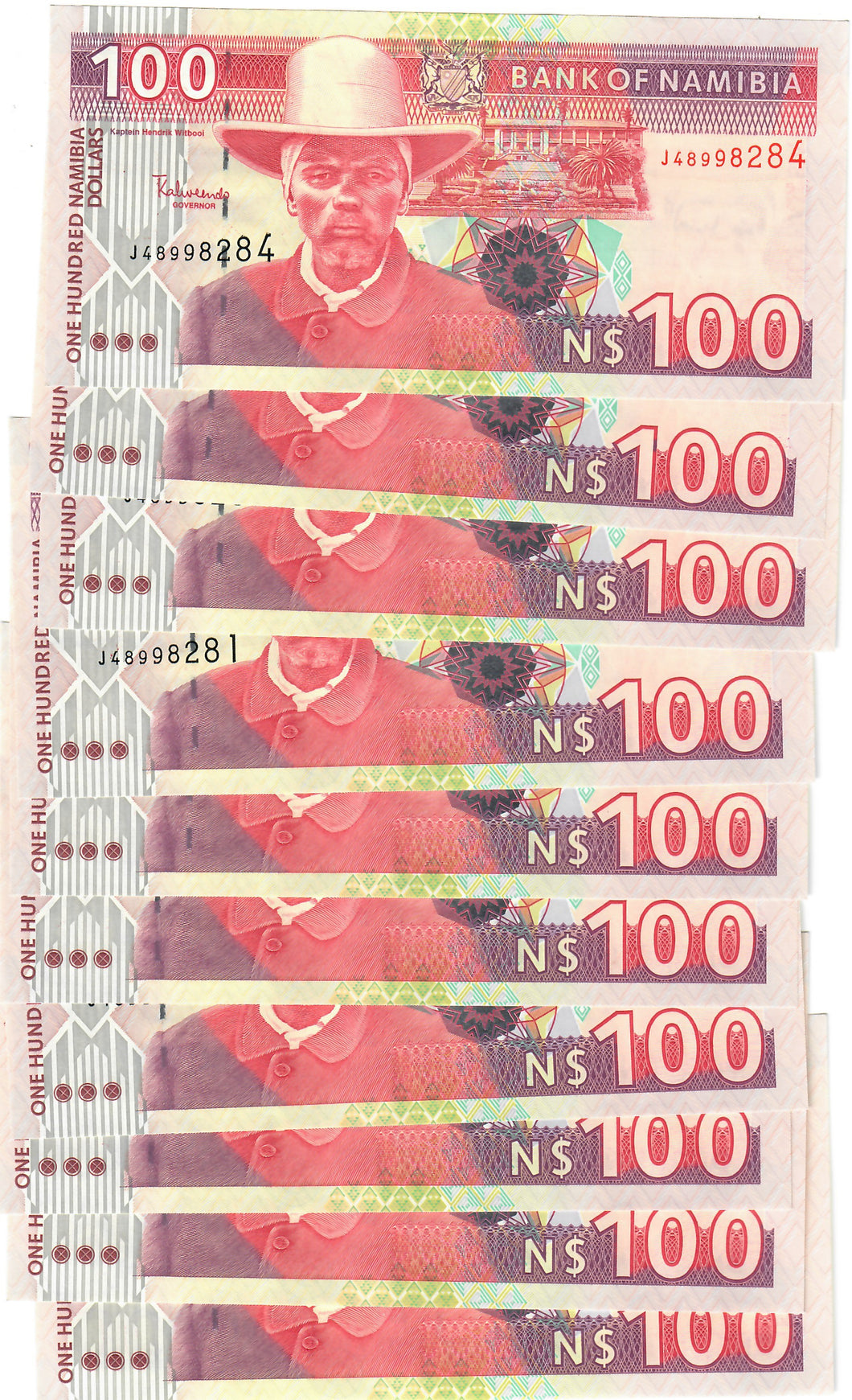 Namibia 10x 100 Dollars 2001 (2009) UNC 