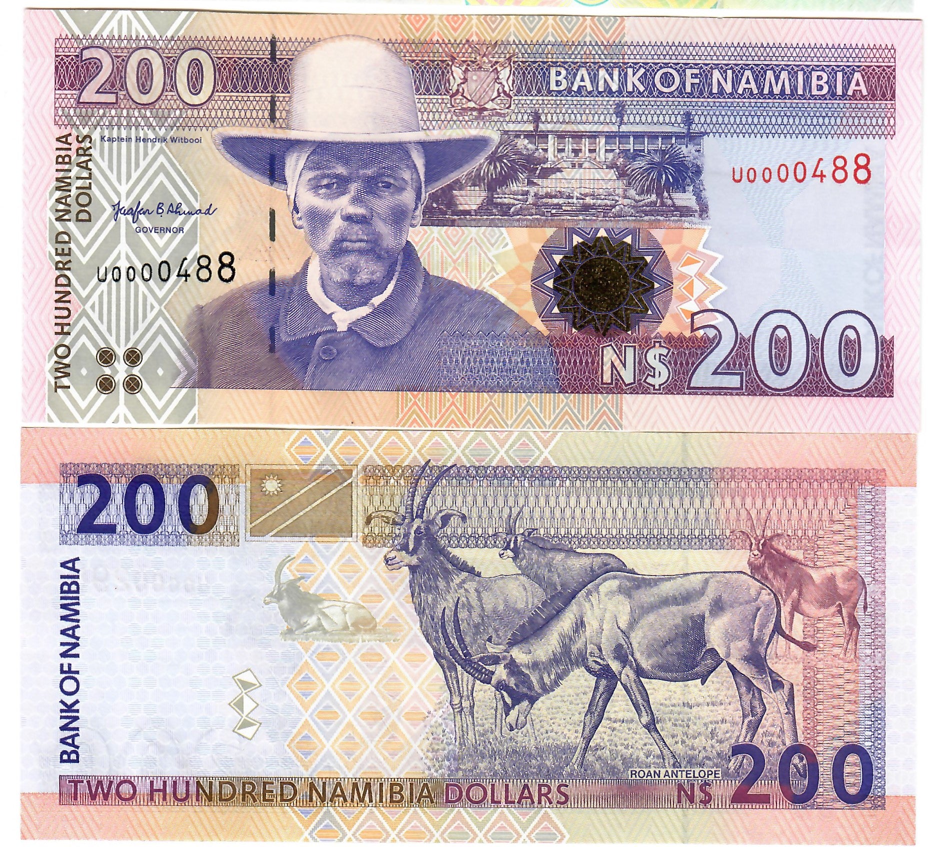 Namibia 200 Dollars 1996 UNC 