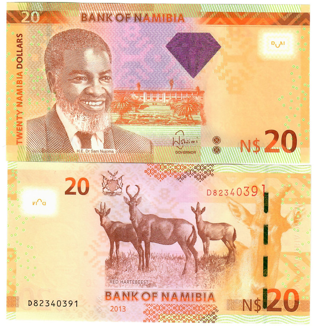 Namibia 20 Dollars 2013 UNC 