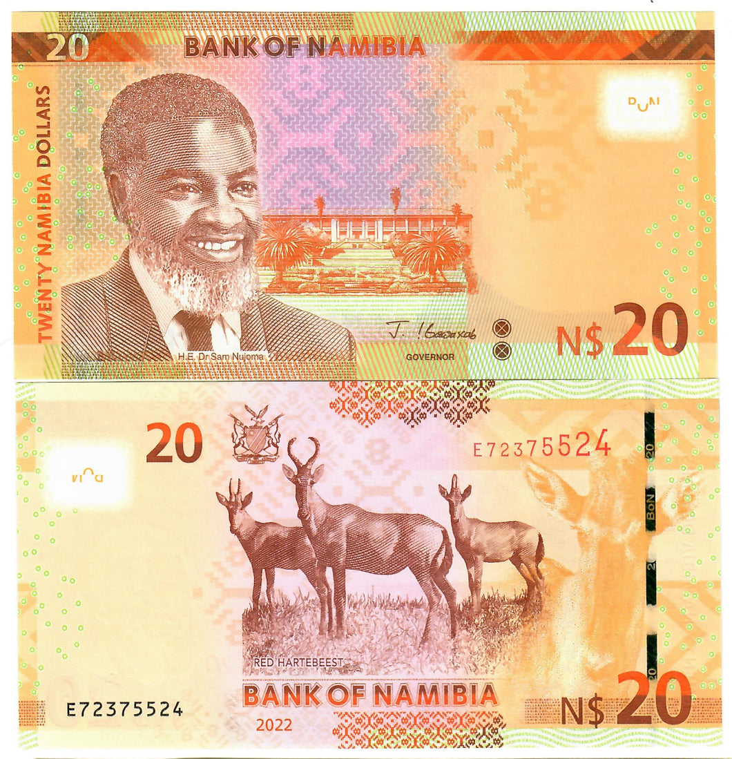 Namibia 20 Dollars 2022 UNC 