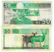 Load image into Gallery viewer, Namibia 10x 50 Dollars 2001 (2009) UNC &quot;Alweendo&quot;
