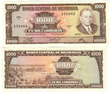 Load image into Gallery viewer, SET Nicaragua 500 &amp; 1000 Cordobas 1972 UNC
