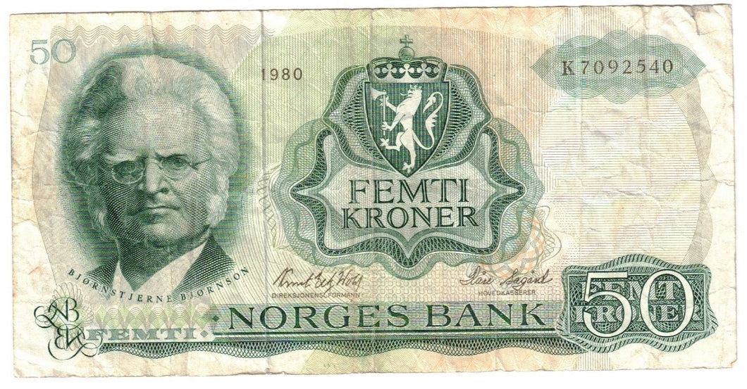Norway 50 Kroner 1980 VF
