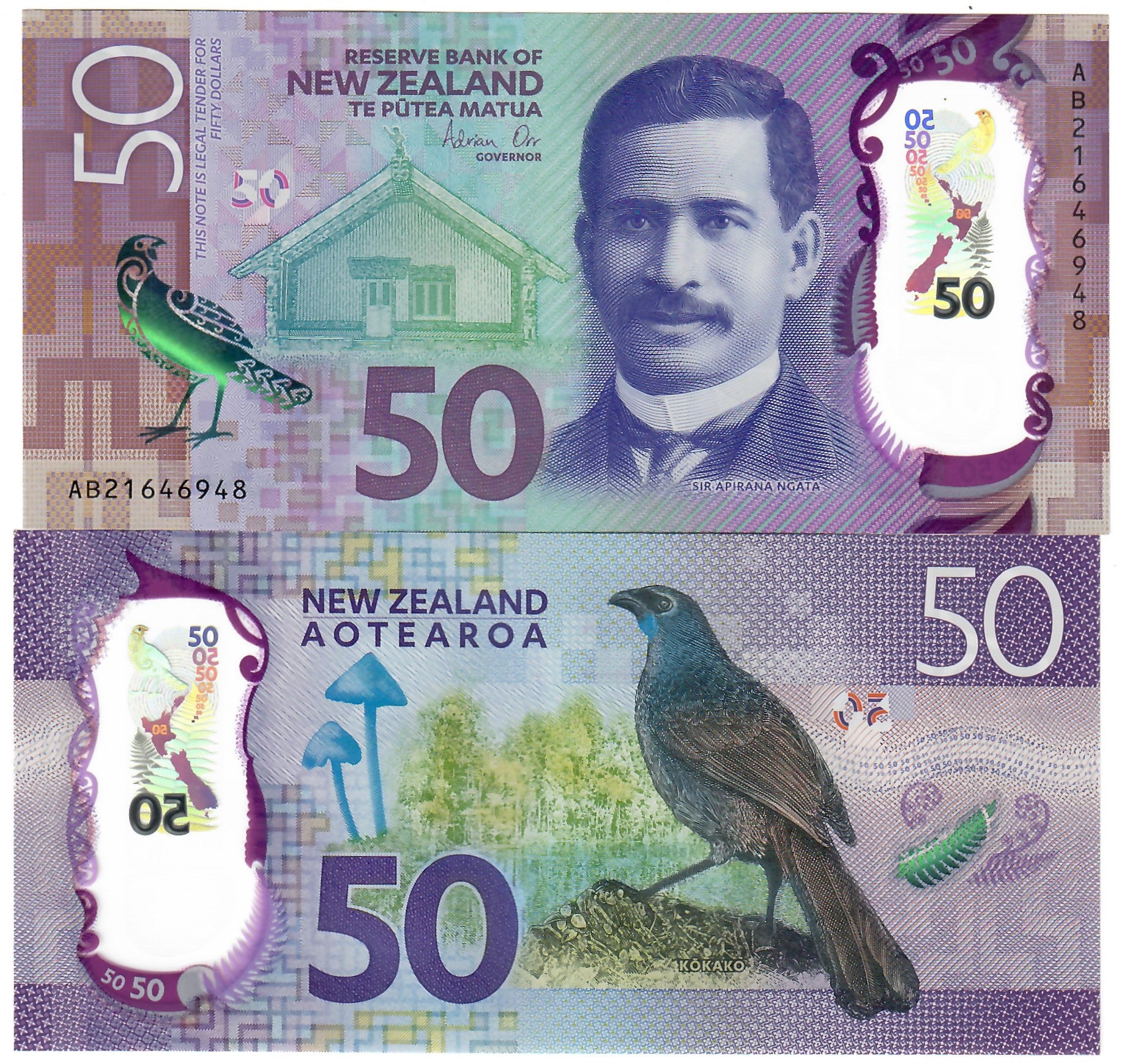 New Zealand 50 Dollars 2021 UNC 