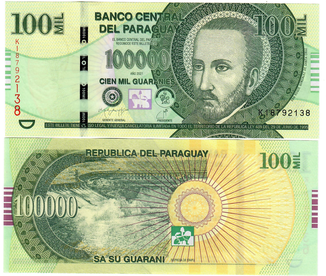 Paraguay 100000 Guaranies 2021 (2024) UNC