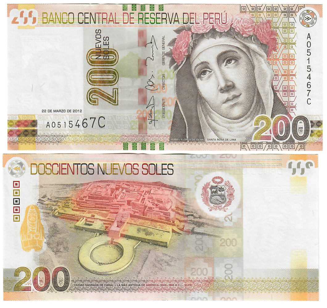 Peru 200 Soles 2012 UNC