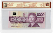 Load image into Gallery viewer, Canada 1000 Dollars 1988 EF &quot;EKA&quot; Bonin-Thiessen BCS Graded EF 45 Original
