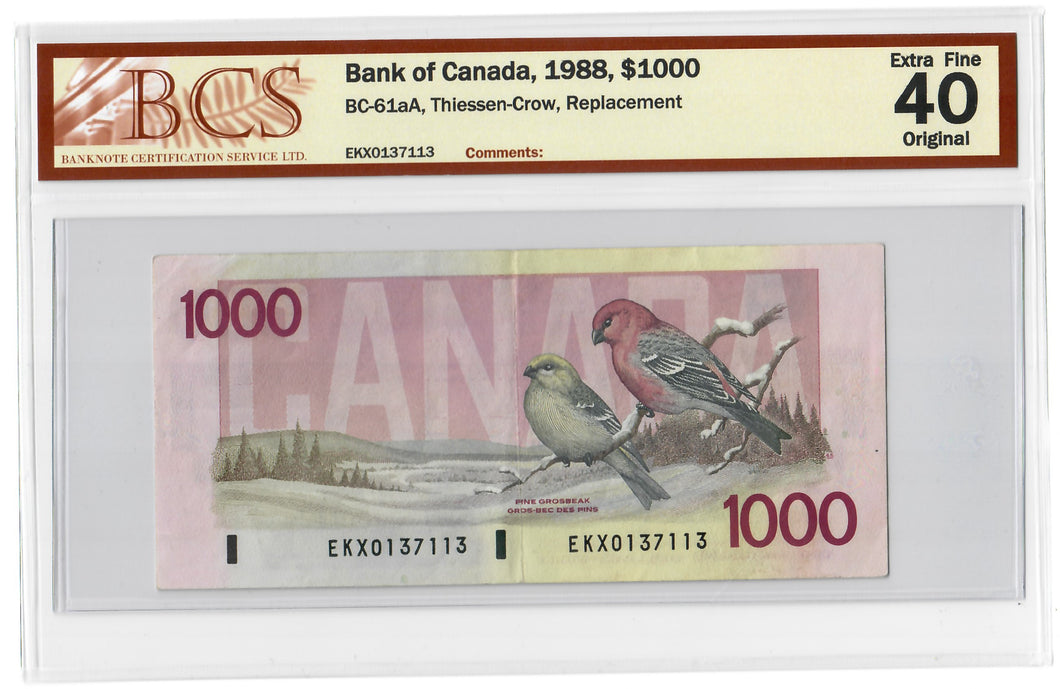 Canada 1000 Dollars 1988 EF 