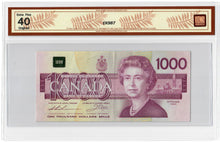 Load image into Gallery viewer, Canada 1000 Dollars 1988 EF &quot;EKX&quot; Bonin-Thiessen BCS Graded EF 40 Replacement
