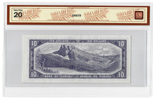 Load image into Gallery viewer, Canada 10 Dollars 1954 VF &quot;N/V&quot; Beattie-Rasminsky BCS Graded VF 20

