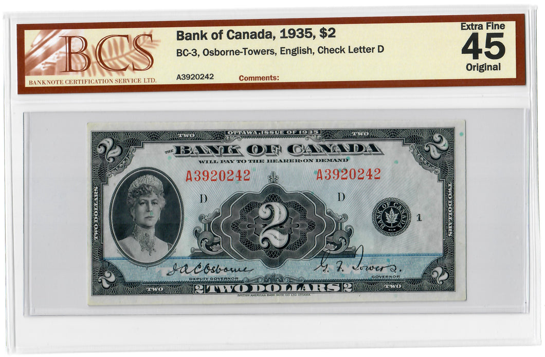 Canada 2 Dollars 1935 EF 