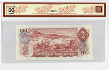 Load image into Gallery viewer, Canada 2 Dollars 1974 aUNC &quot; *RE&quot; Lawson-Bouey BCS Graded aUNC 50 Replacement
