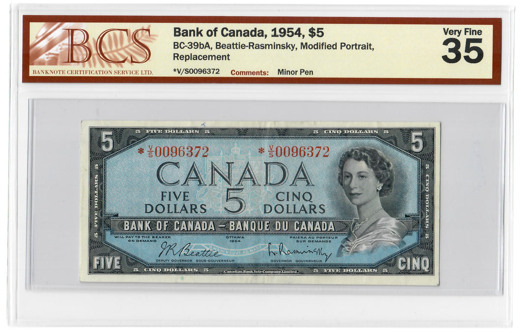 Canada 5 Dollars 1954 VF 