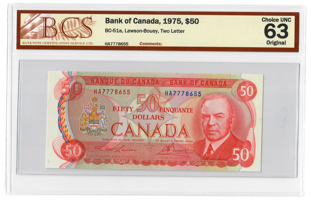 Canada 50 Dollars 1975 Ch UNC 