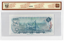 Load image into Gallery viewer, Canada 5 Dollars 1972 Ch UNC &quot;CA&quot; Bouey-Rasminsky BCS Graded UNC 62 Original
