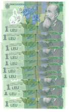Load image into Gallery viewer, Romania 10x 1 Leu UNC 2018 (2023)
