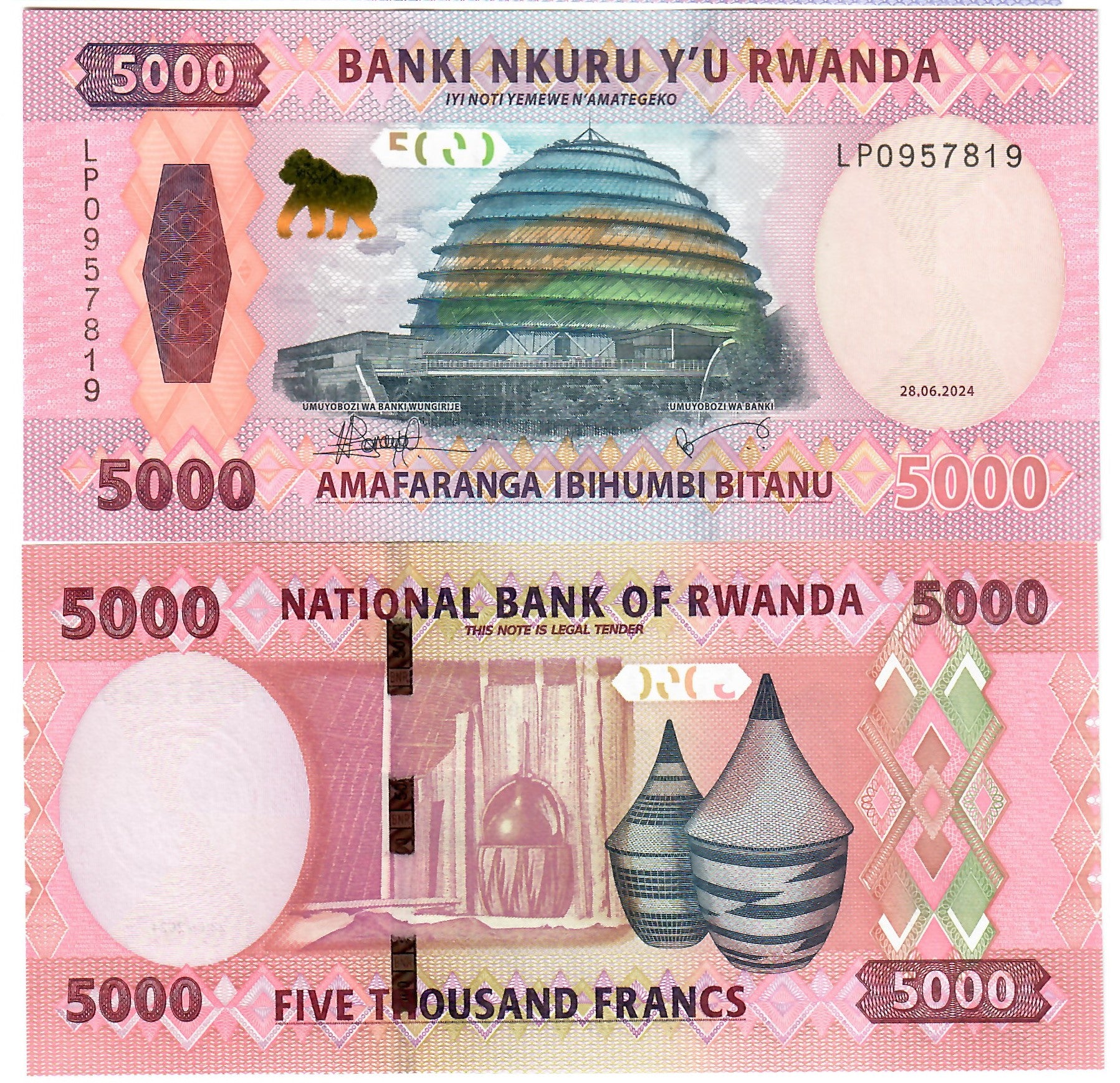 Bank Notes In Rwanda Rwanda 10x 5000 Francs 2024 UNC – Davenport-Banknotes-and-Coins