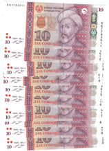 Load image into Gallery viewer, Tajikistan 10x 10 Somoni 2022 UNC
