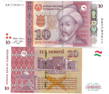 Load image into Gallery viewer, Tajikistan 10x 10 Somoni 2022 UNC
