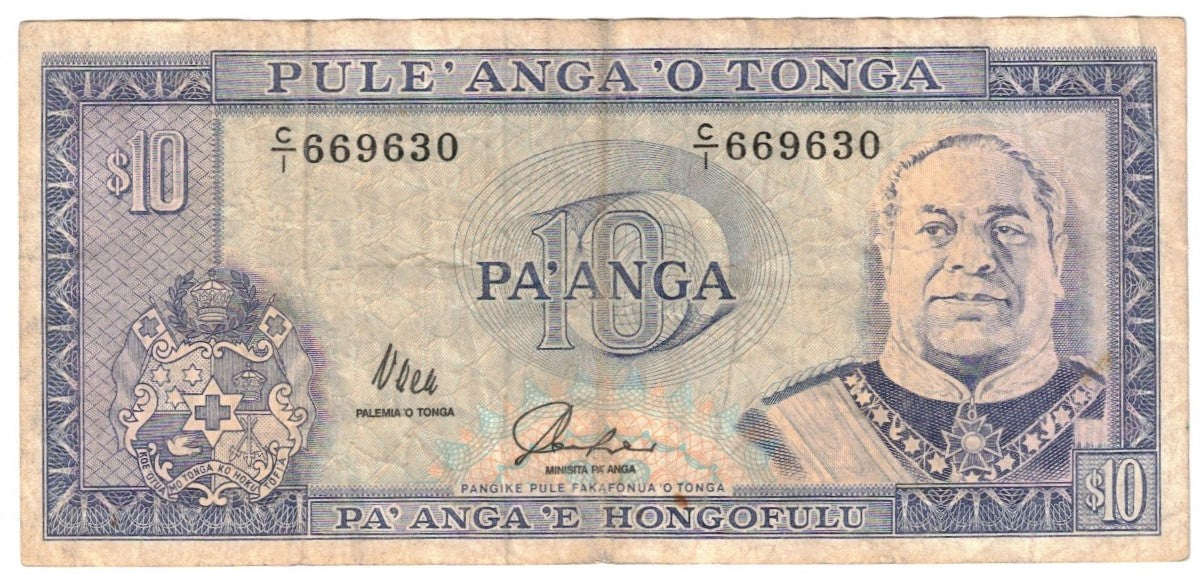 Tonga 10 Pa'anga 1992 F – Davenport-Banknotes-and-Coins