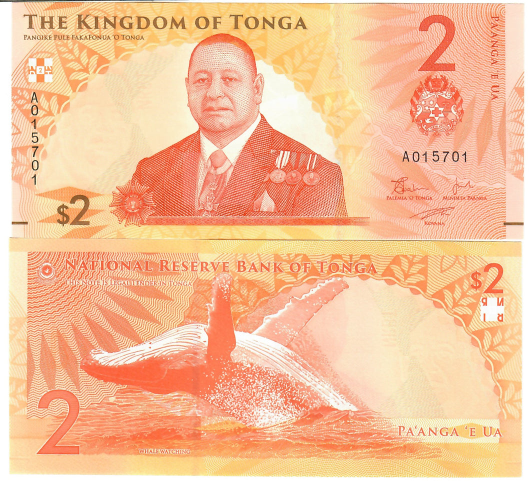 Currency In Tonga Tonga 2 Pa'anga 2023 (2024) UNC