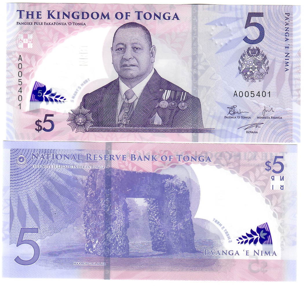 Tonga 5 Pa'anga 2023 (2024) UNC 