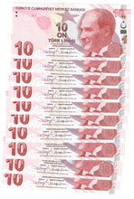 Load image into Gallery viewer, Turkey (Turkiye) 10x 10 Lira 2009 (2024) UNC &quot;Kavcioglu/Duman&quot;
