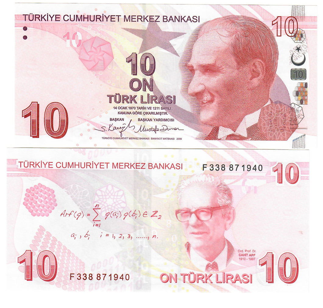 Turkey (Turkiye) 10 Lira 2009 (2024) UNC 