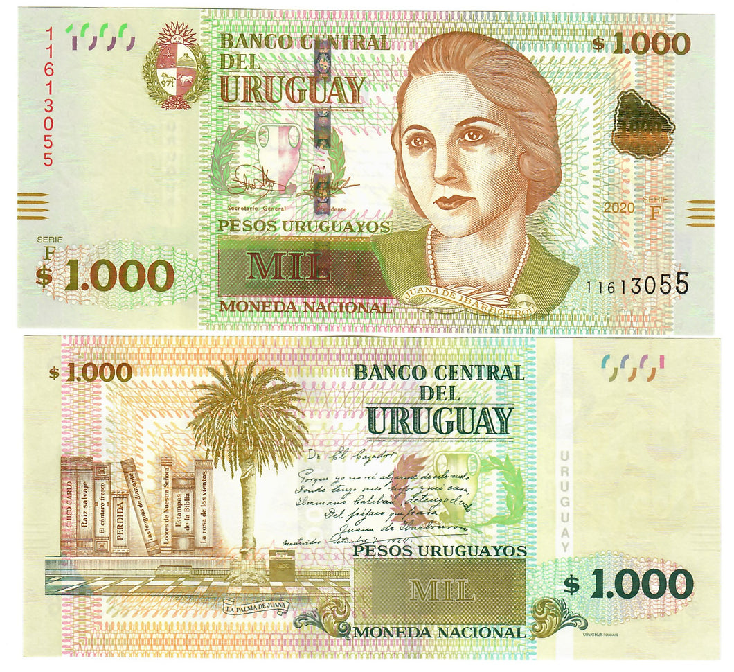 Uruguay 1000 Pesos 2020 UNC