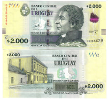 Load image into Gallery viewer, SET Uruguay 500, 1000 &amp; 2000 Pesos 2020 UNC
