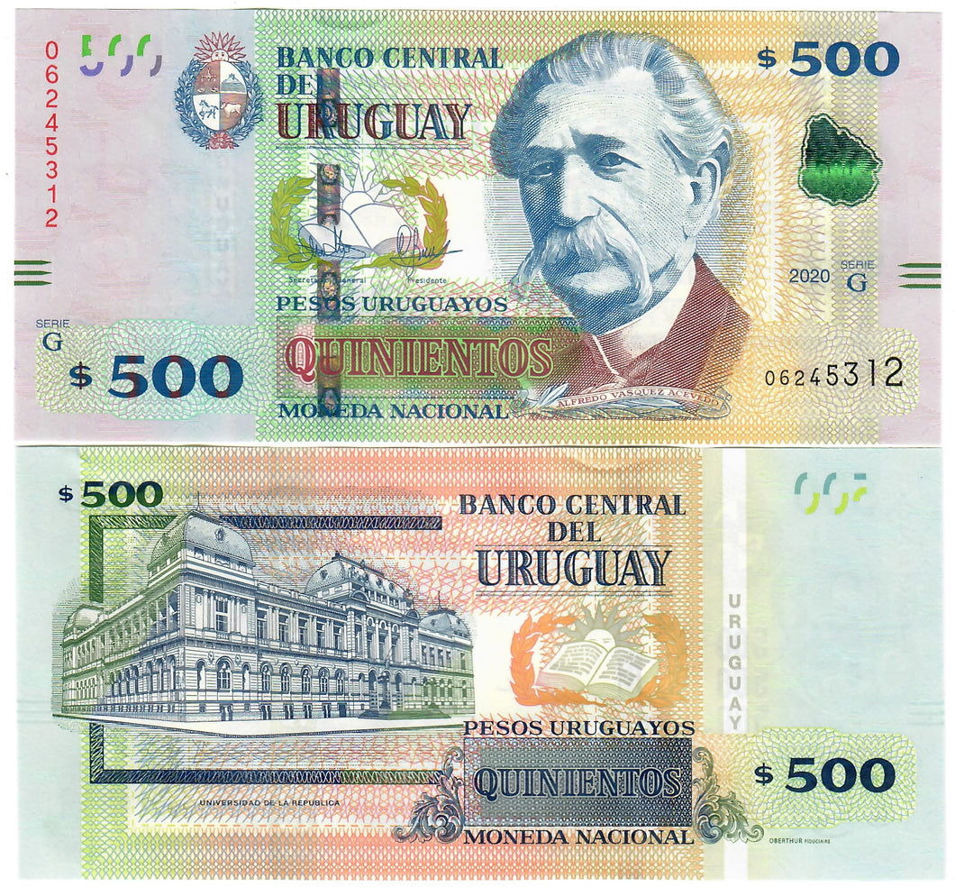 Uruguay 500 Pesos 2020 UNC