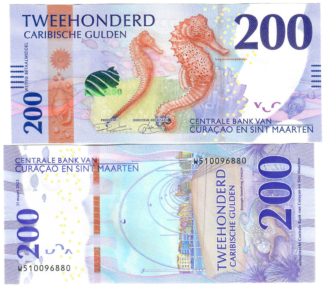 Curacao and Sint Maarten (Saint Martin) 200 Caribbean Guilders 2025 UNC 