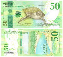 Load image into Gallery viewer, SET Curacao and Sint Maarten (St Martin) 10, 20 &amp; 50 Caribbean Guilders 2025 UNC
