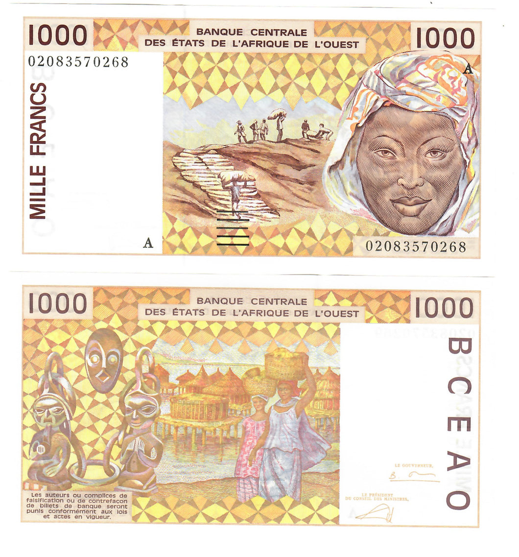 Ivory Coast 1000 Francs CFA 2002 UNC 