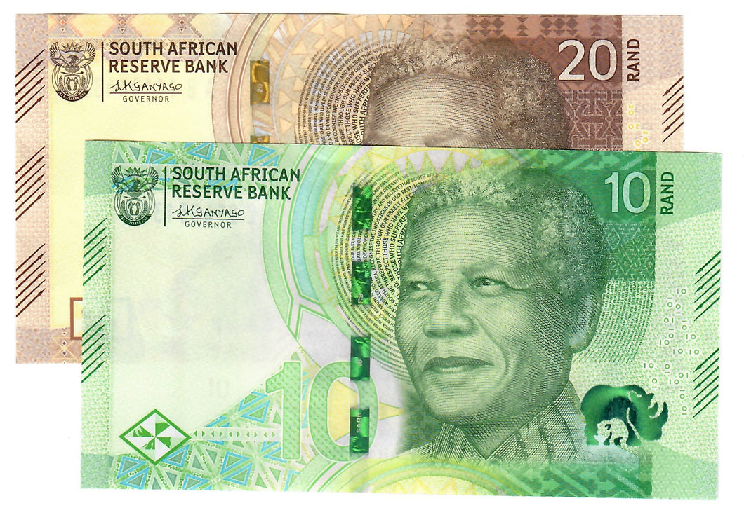 SET South Africa 10 & 20 Rand 2023 UNC 