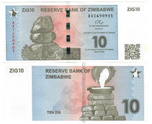 Load image into Gallery viewer, SET Zimbabwe 10 &amp; 20 ZiG Gold Dollars 2024 UNC &quot;AA&quot;
