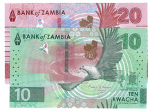 Load image into Gallery viewer, SET Zambia 10 &amp; 20 Kwacha 2024 (2025) UNC

