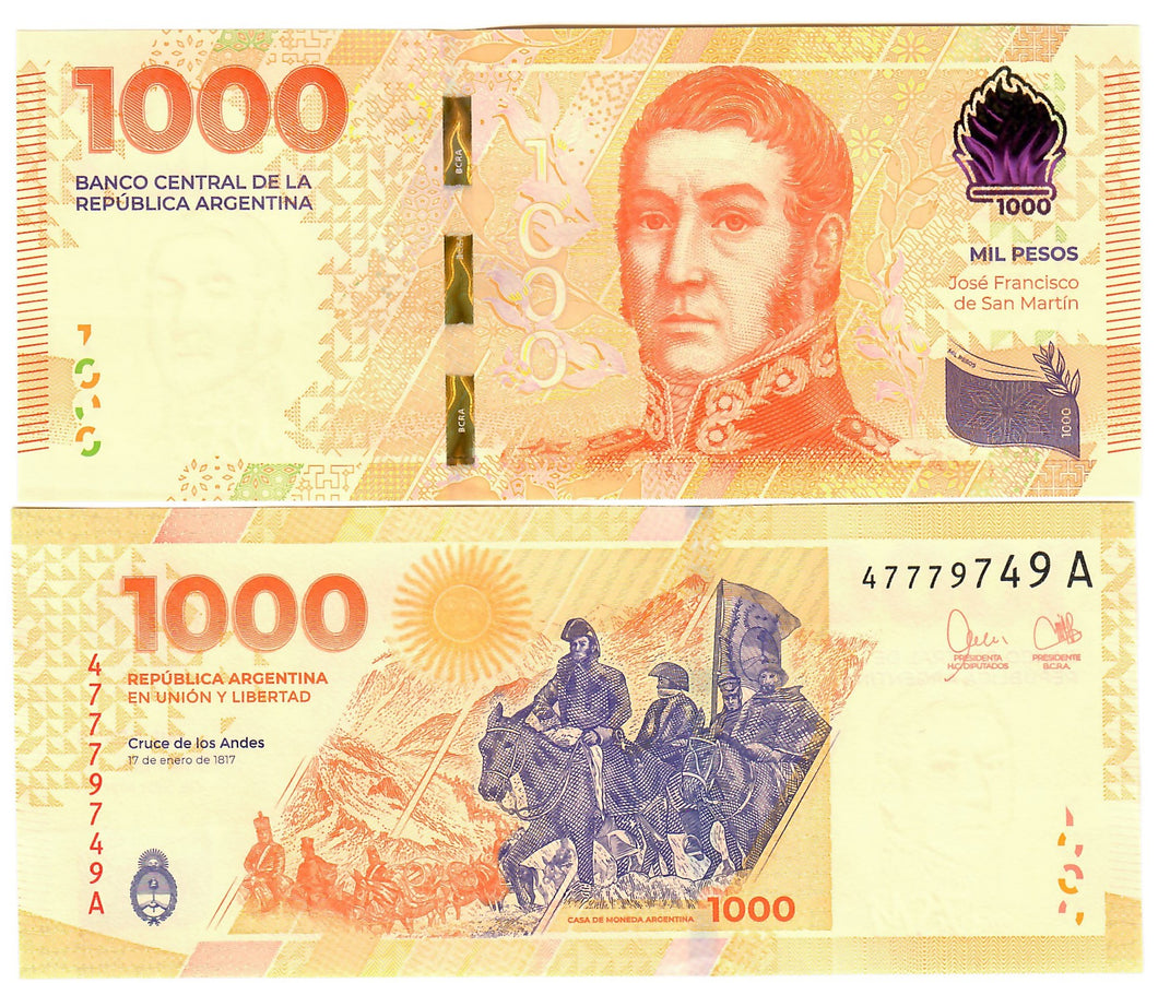 Argentina 1000 Pesos 2023 UNC Davenport Banknotes and Coins argentina-1000-pesos-2023-unc-davenport-banknotes-and-coins