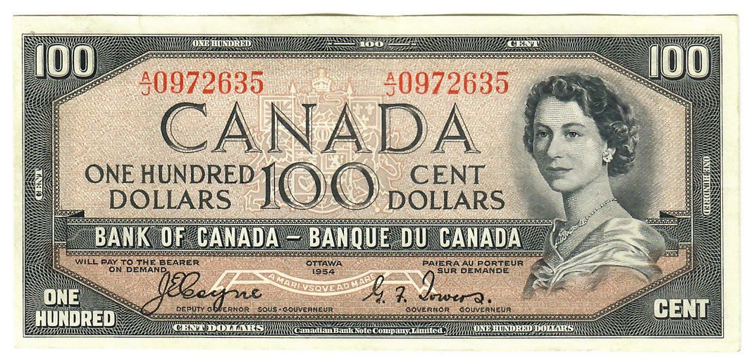 Canada 100 Dollars 1954 EF/aUNC 