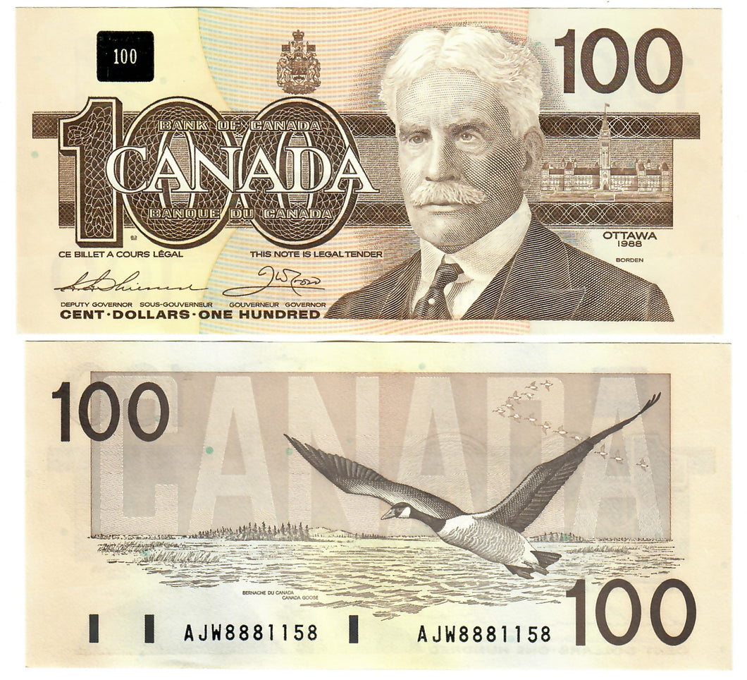 Canada 100 Dollars 1988 aUNC 