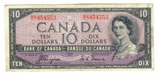 Load image into Gallery viewer, Canada 10 Dollars 1954 F &quot;B/D&quot; Coyne-Towers Devil&#39;s Face [1]
