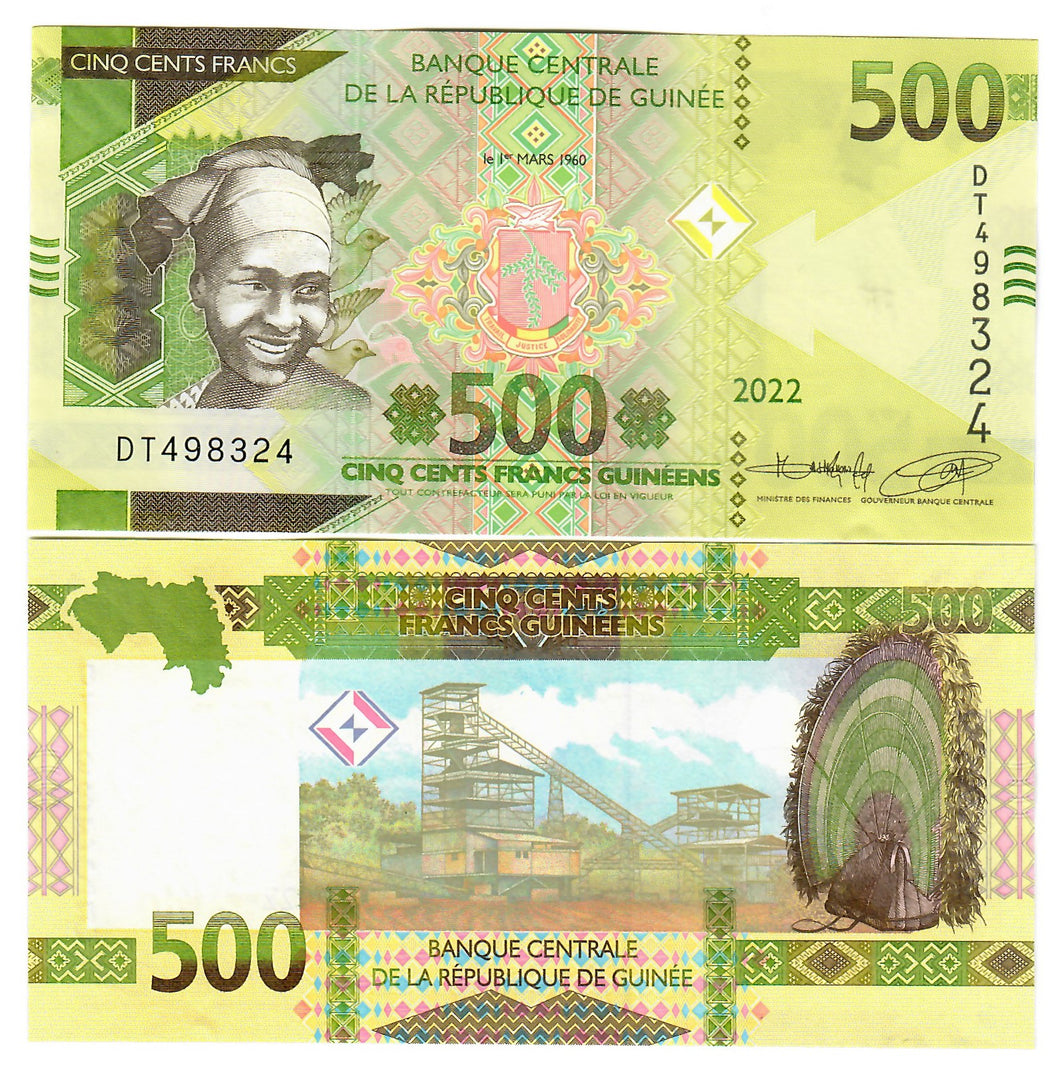 Guinea 500 Francs 2022 UNC